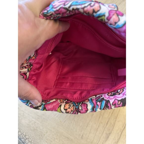 Vera Bradley Crossover Purse Pink Alex Pattern Floral Pleated Small Boho Casual - Picture 8 of 9